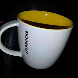 Starbucks 2011 Bone China mug white w/golden yellow interior